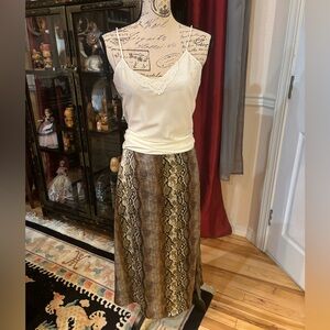 Free Press Snake Skin Midi Skirt